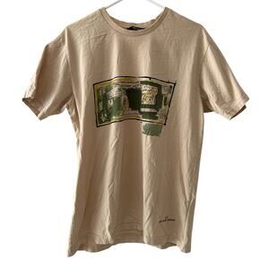 NWOT Rome Pays Off Shirt Beige Short Sleeve T Shirt Jean Michel Basquiat Sz M